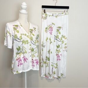 Laurence Tavernier Flores Pajama Floral Set 100% Viscose Size Small